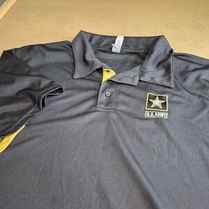 U.S. Army Black Polo with Yellow Highlights